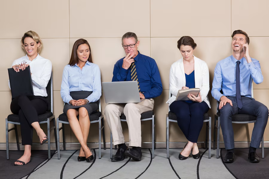 Candidates waiting for a job interview